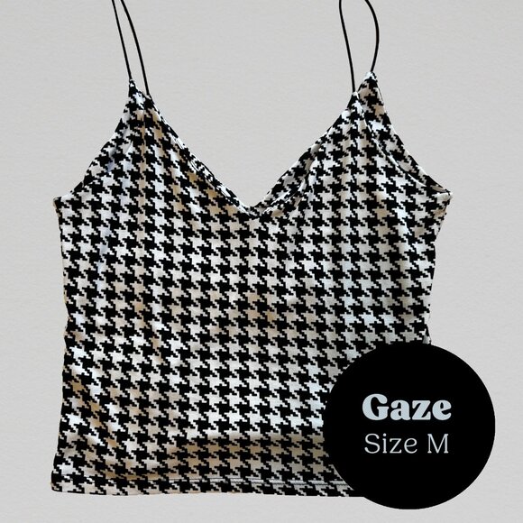 gaze Tops - Gaze houndstooth black & white tank 🖤🤍